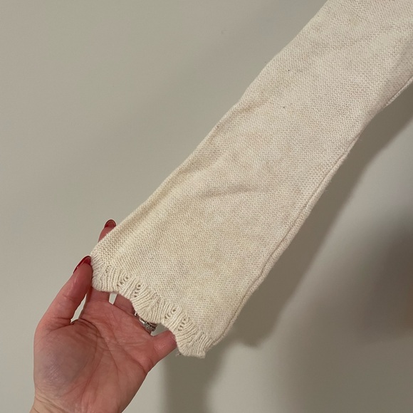 Loft • Cream Knit Bell Sleeve Sweater - Picture 2 of 6